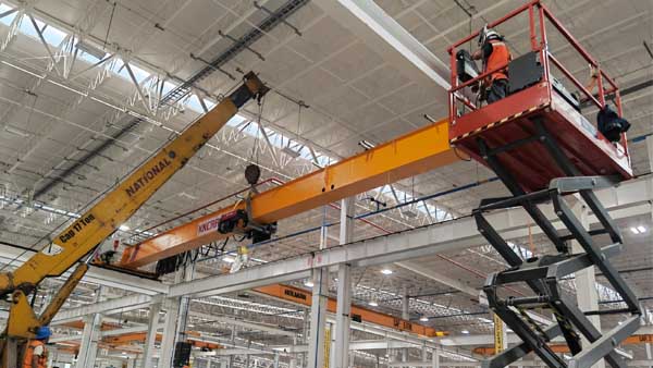 scissors lift on site