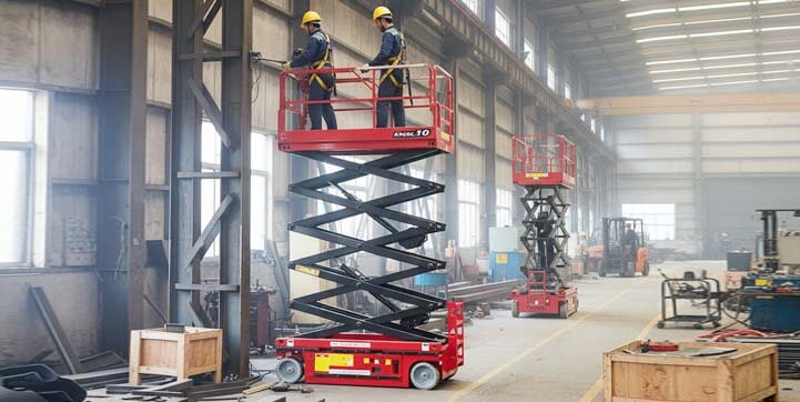 scissor lift for warehouse maintenance
